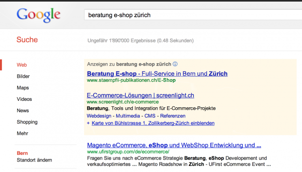 Google-Suchergebnis