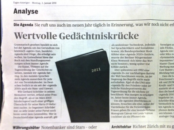 Zeitungsausriss Artikel Wertvolle Gedächtniskrücke mit Agenda 2011